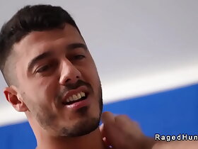 Tissue joyful couple anal fuck in inn room